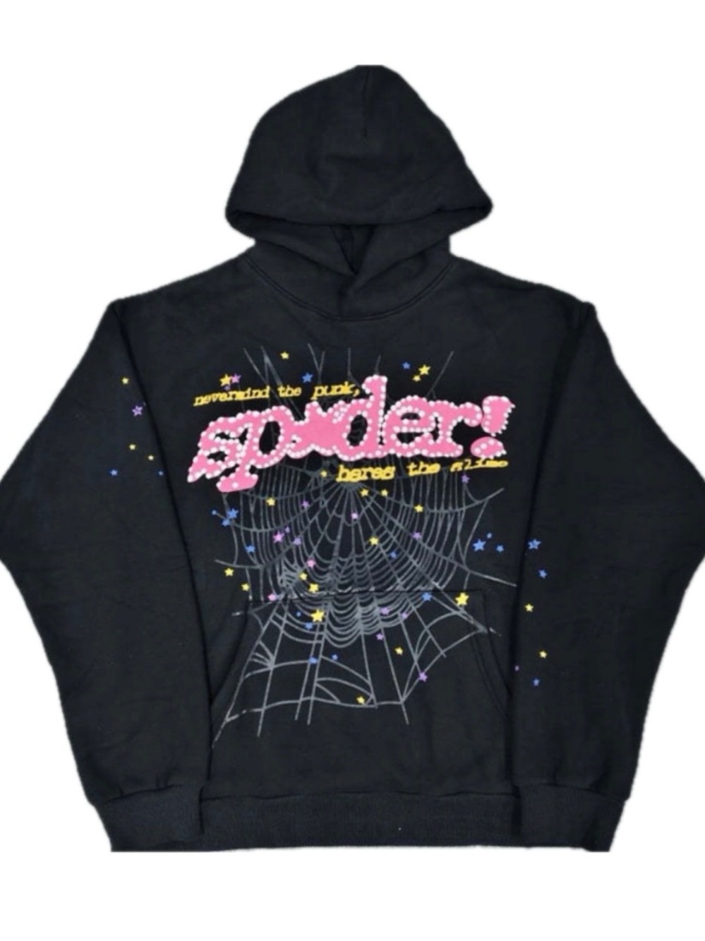 Black Graphic 'Spiders' Pullover Hoodie